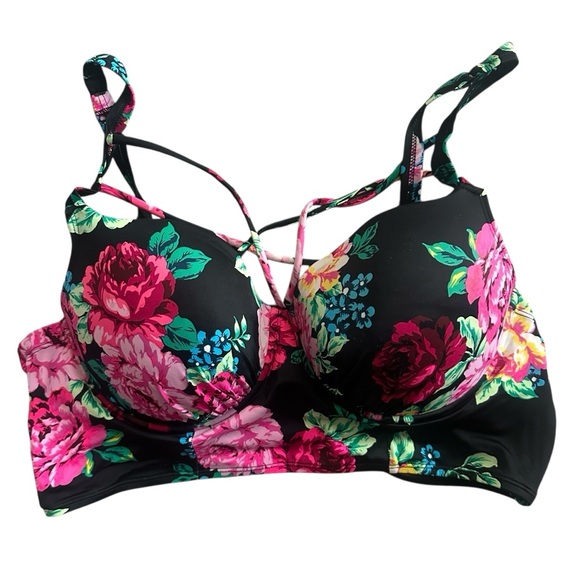 Torrid‎ Floral Strappy Bikini Swim Top Womens Plus 2 (18/20) D/DD Underwire - Picture 1 of 4